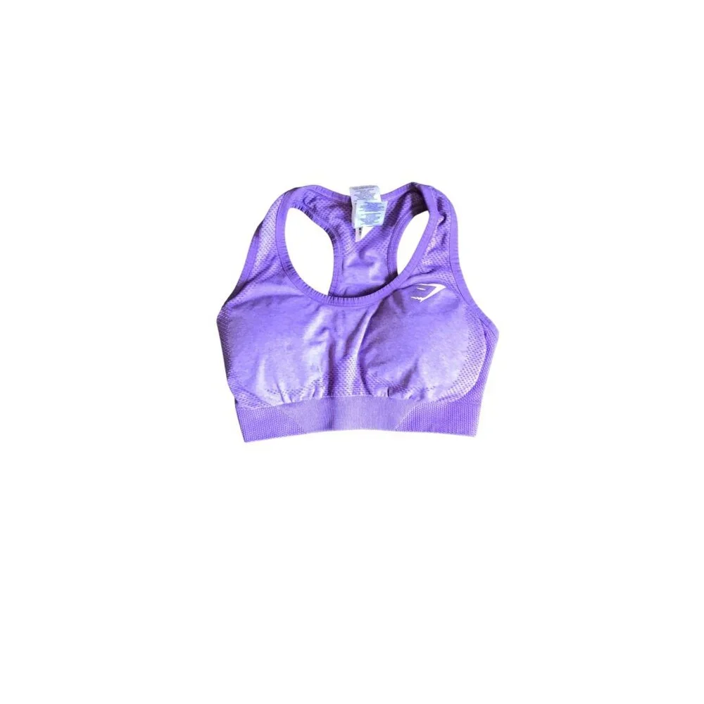 Gymshark Purple and White Racerback Sports Bra - Picture 2 of 5